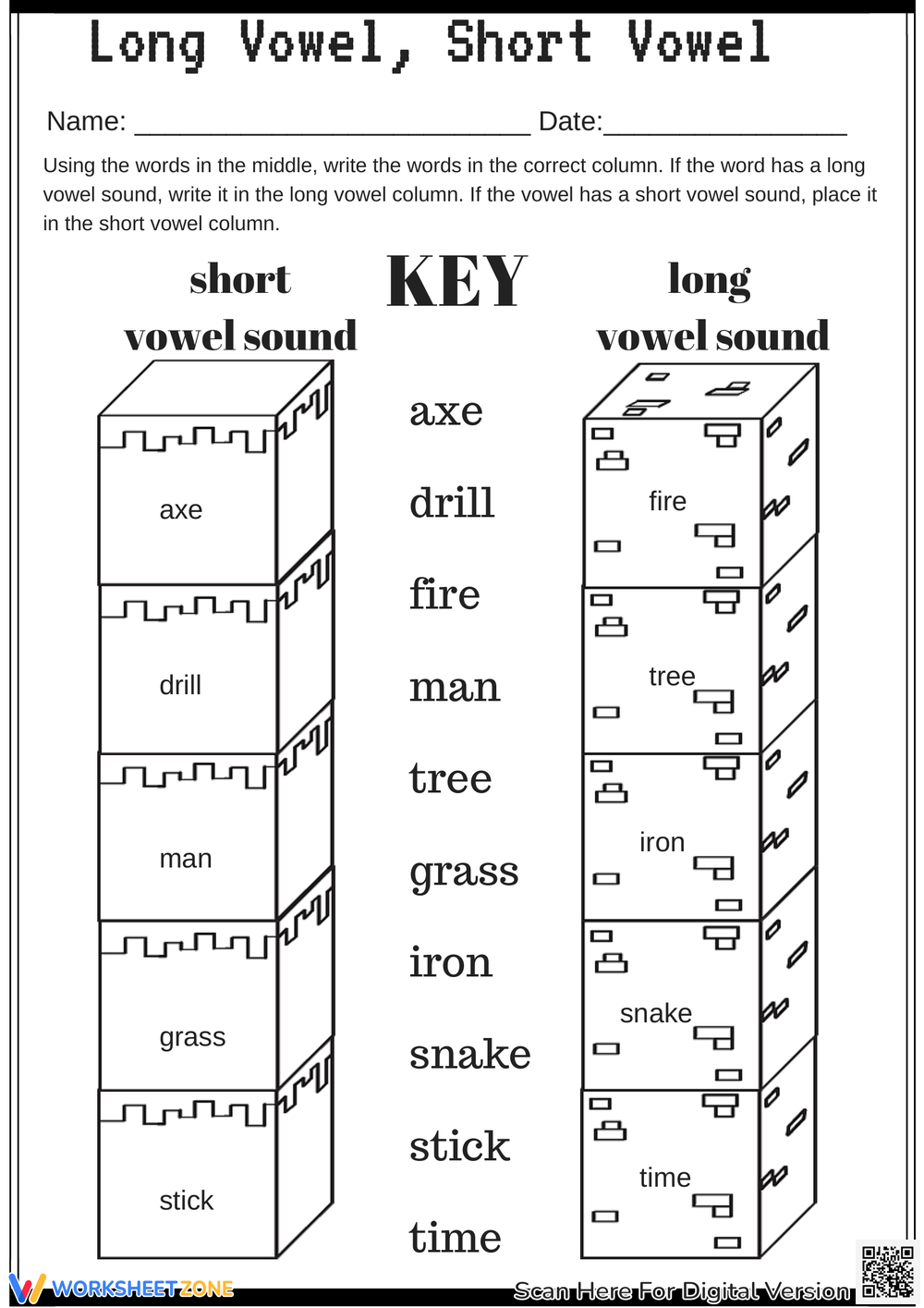 Printable Long And Short Vowels Worksheets Download