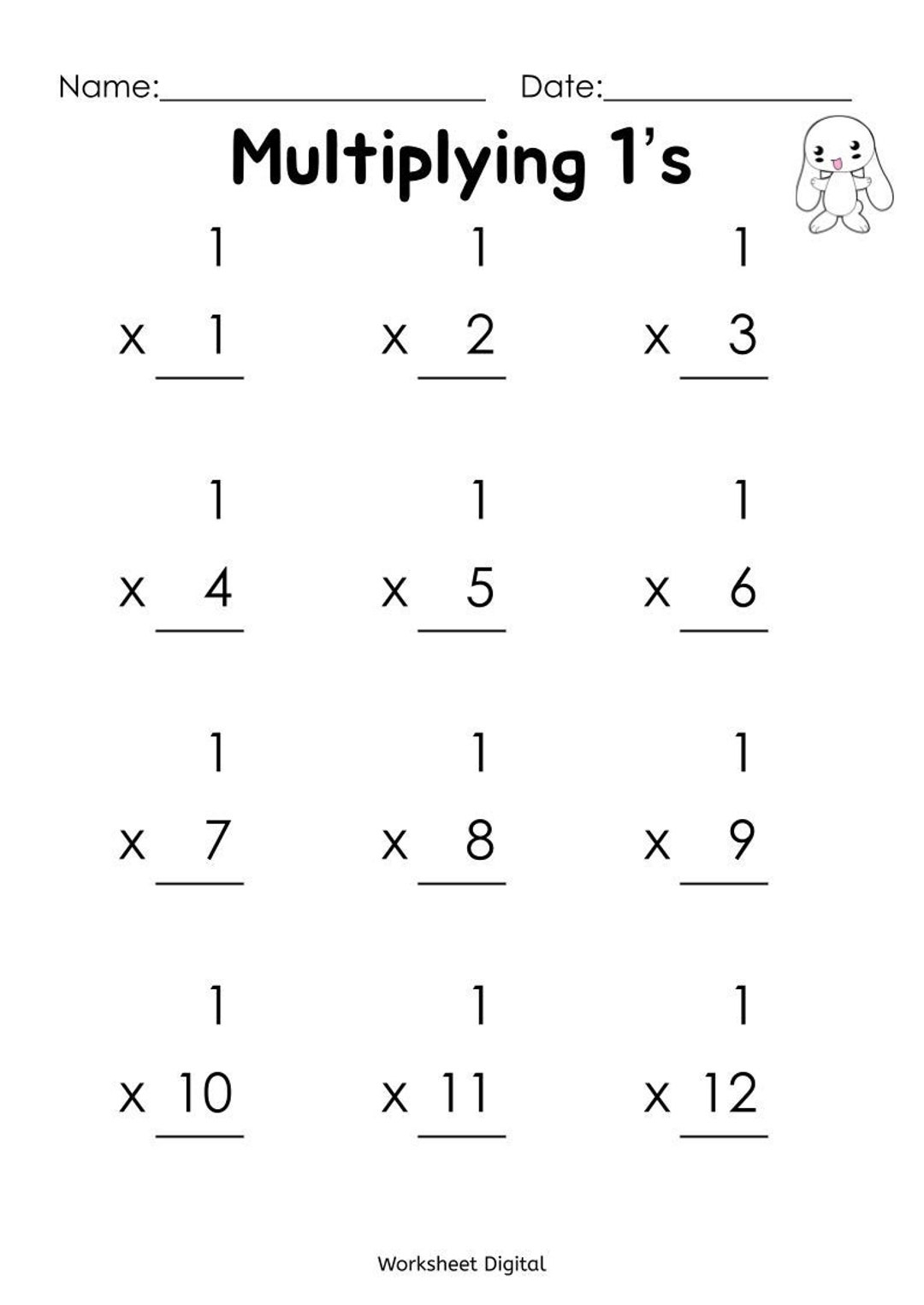 10 Printable Maths Drills Multiplications Worksheets 1 12x Times Tables Worksheet Ages 8 10 Grades 3 5 Practice Problems Etsy