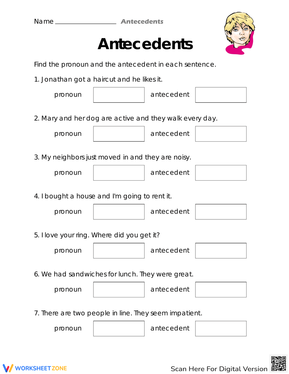 Word Usage Worksheets Pronoun Agreement Worksheets