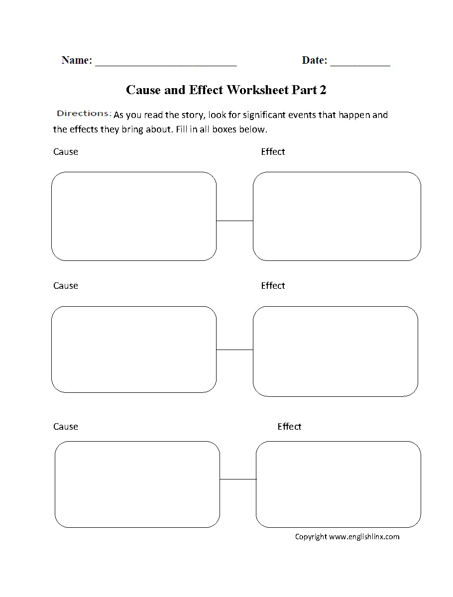 Reading Worksheets Cause And Effect Worksheets Cause And Effect Worksheets Cause And Effect Sentences Worksheets