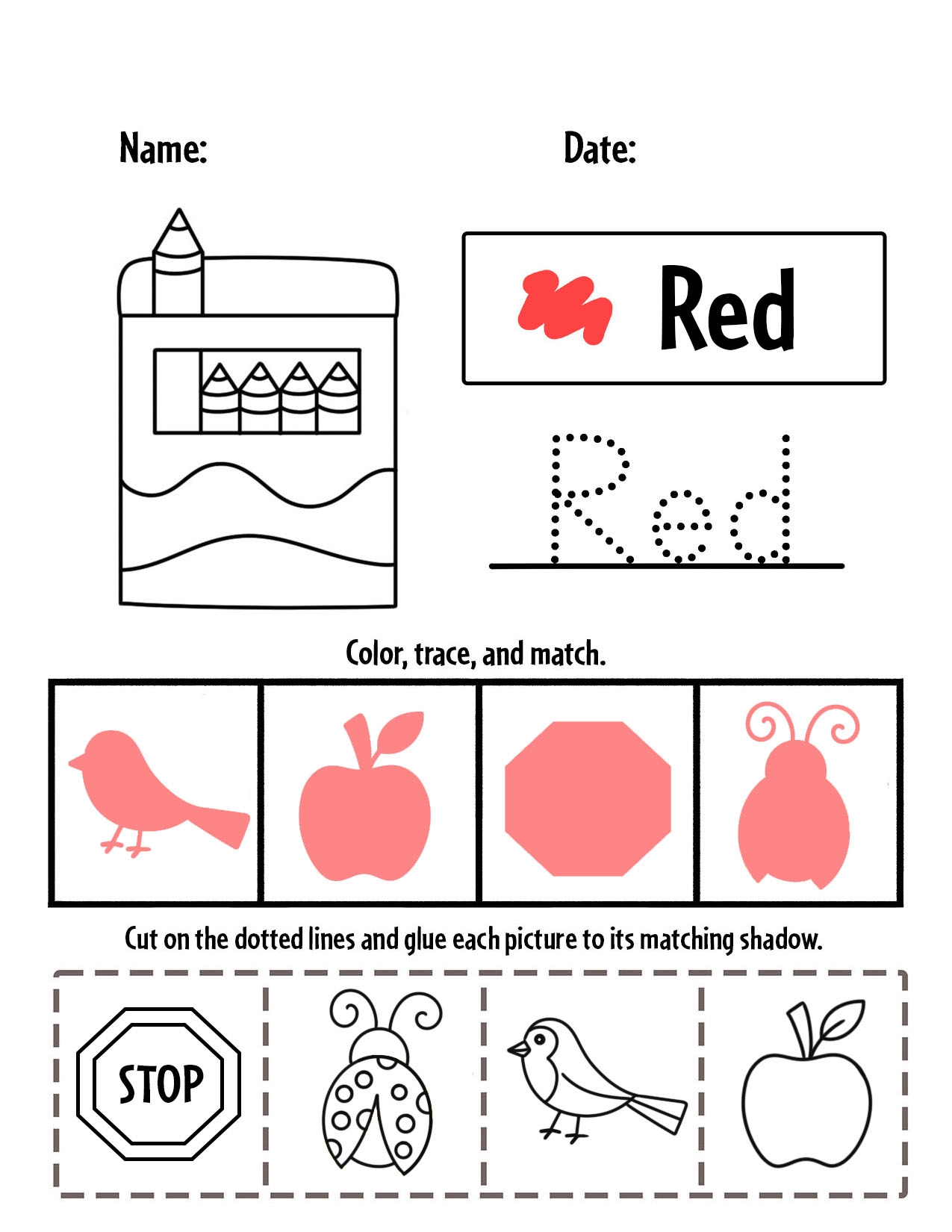 Red Kindergarten Activities