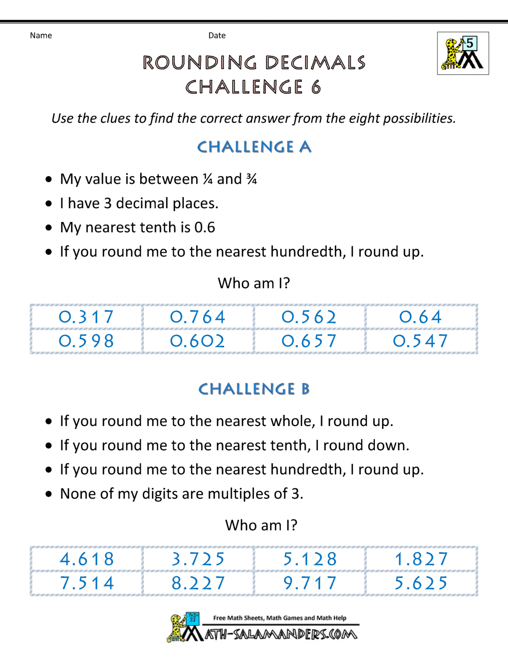 Rounding Decimal Places Rounding Numbers To 2dp