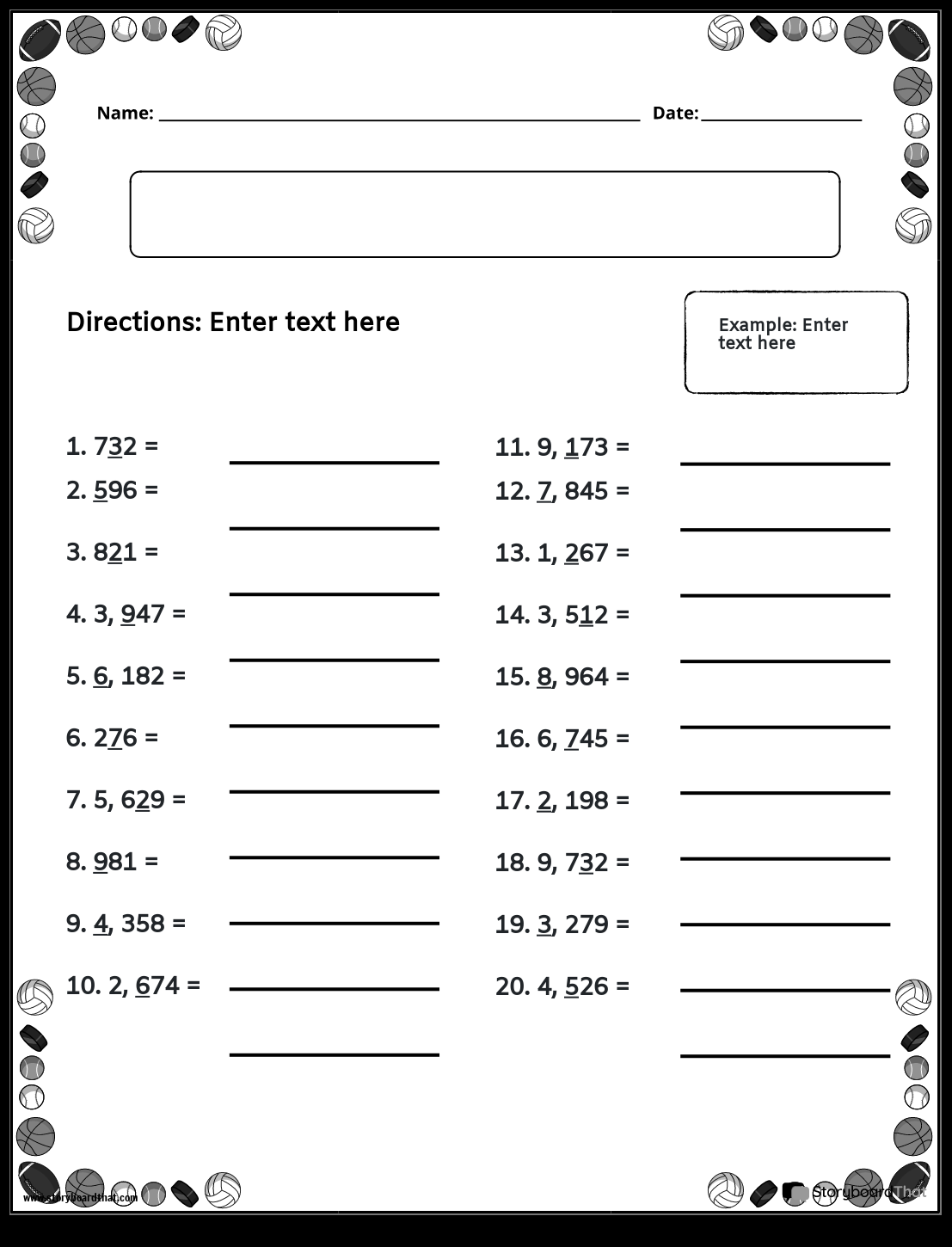 Rounding Worksheets Free Editable From Storyboard That