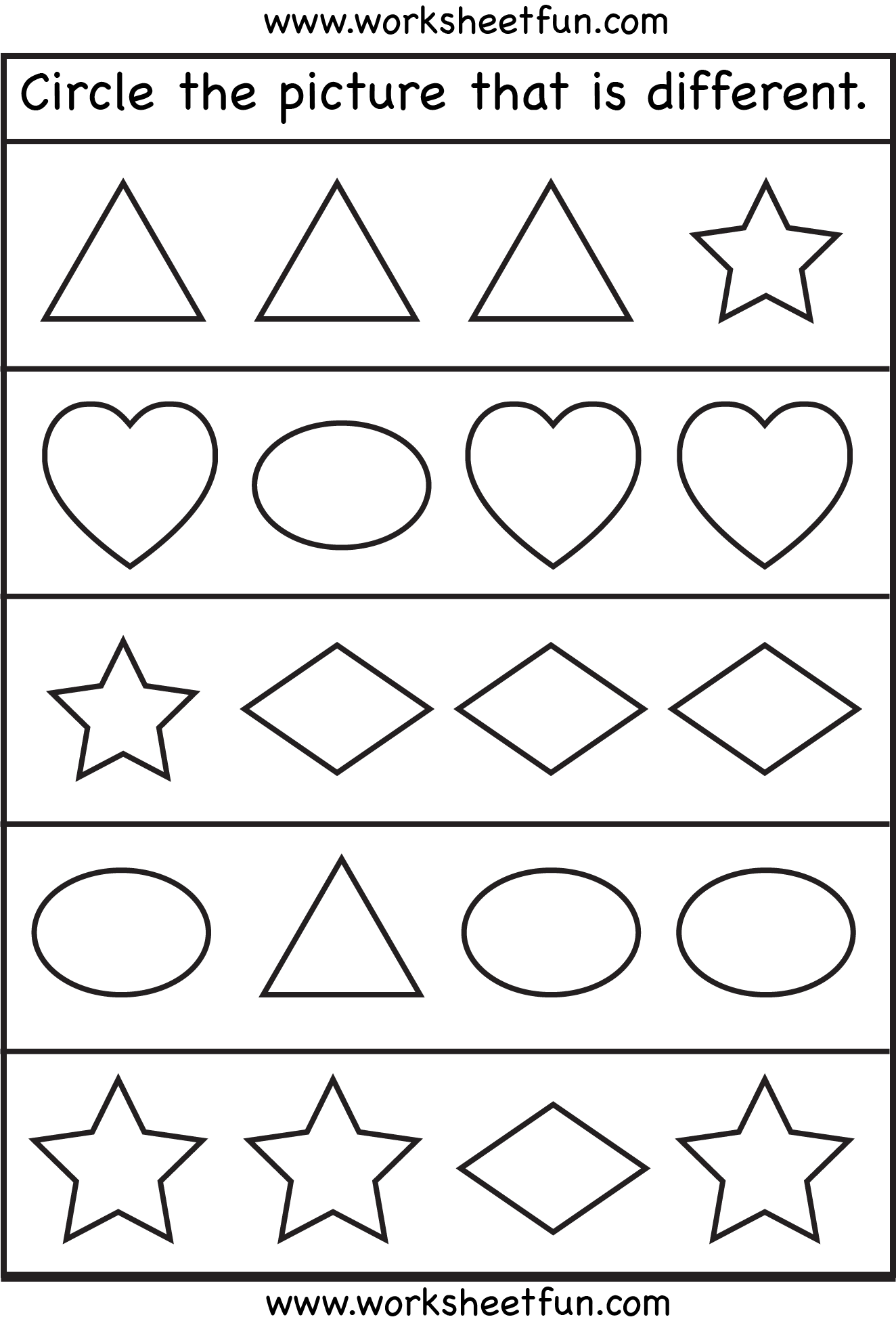 Same And Different Shapes One Worksheet FREE Printable Worksheets Worksheetfun