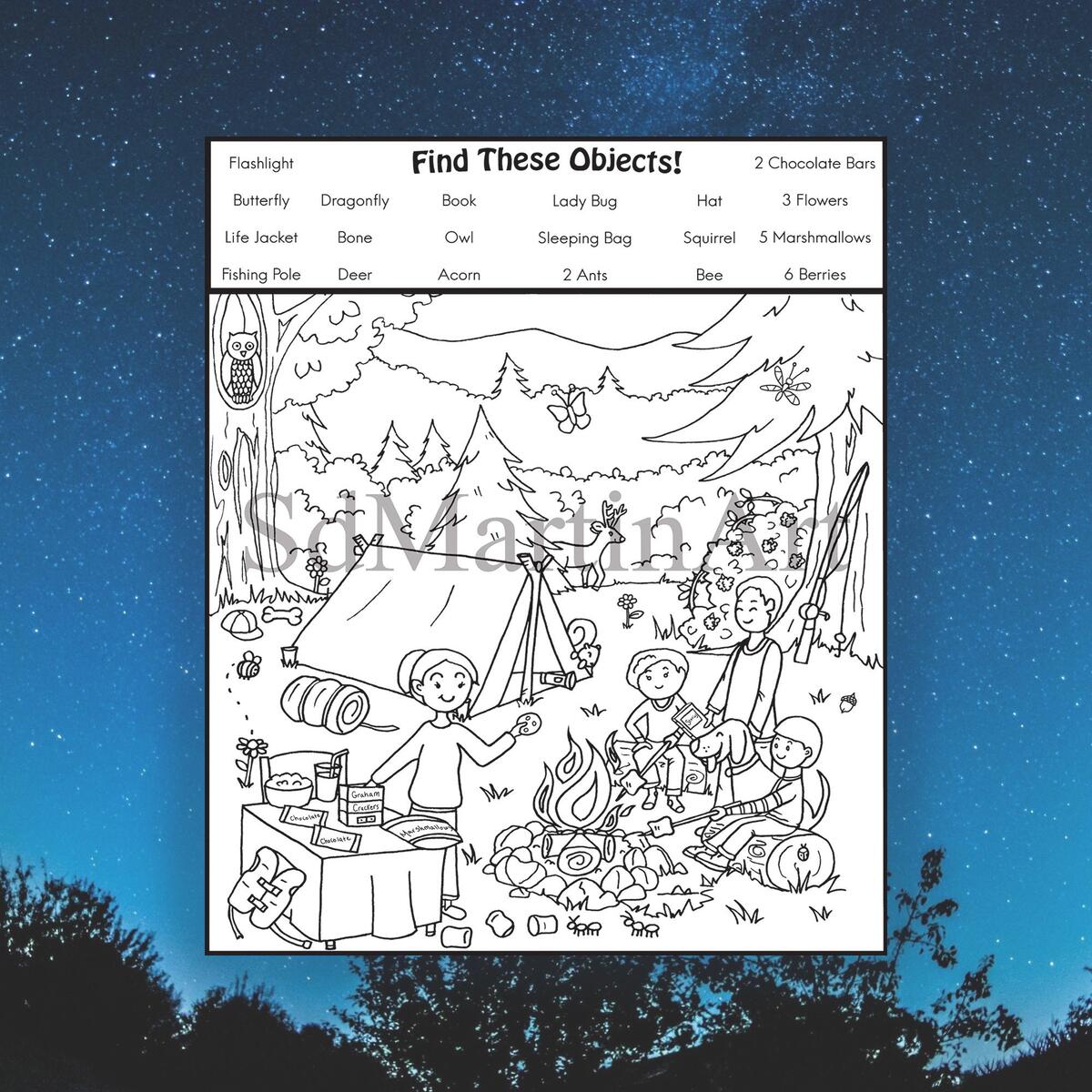 Seek And Find Printable Coloring Activity Page For Kids Teens And Adults Camping Instant Download Pdf Etsy Seek And Find Printable Coloring Activity Page For Kids Teens And Adults Camping Instant Download Pdf Etsy