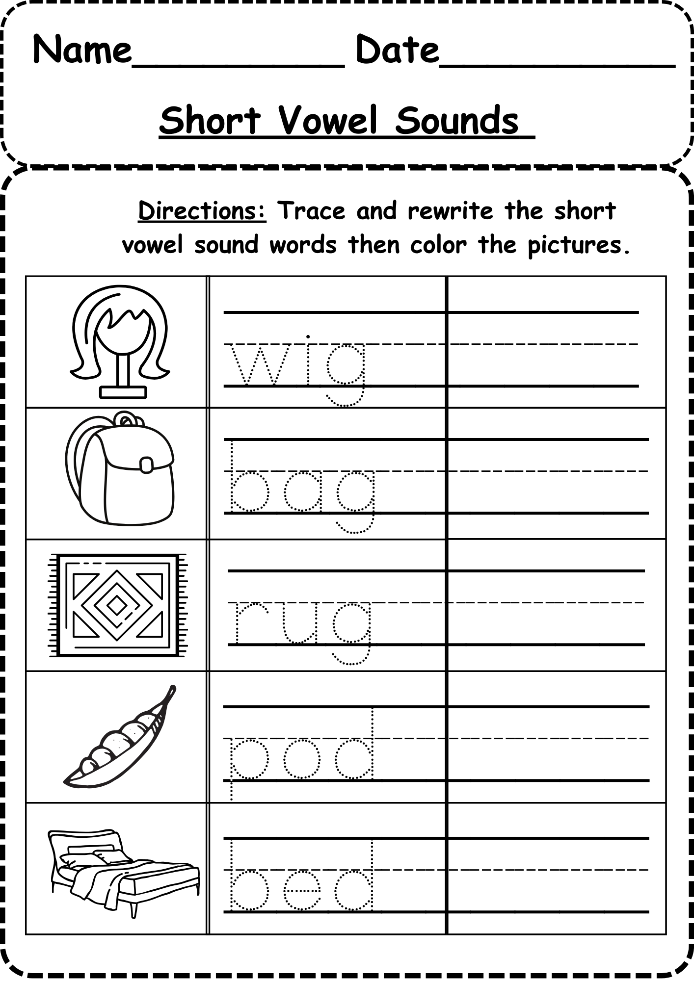 Short Vowel Sounds Worksheet Free Short Vowel Worksheets ReadingVine