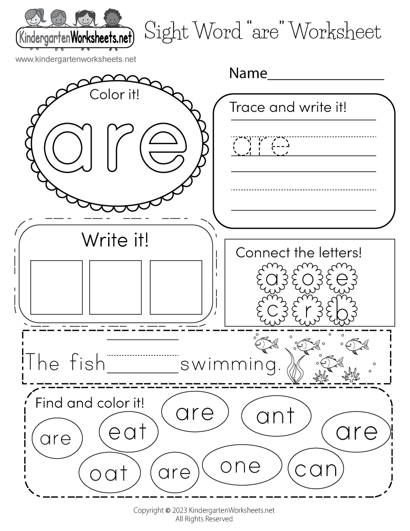 Sight Word Are Worksheet Free Printable Digital PDF Is Am Are Worksheets Games4esl