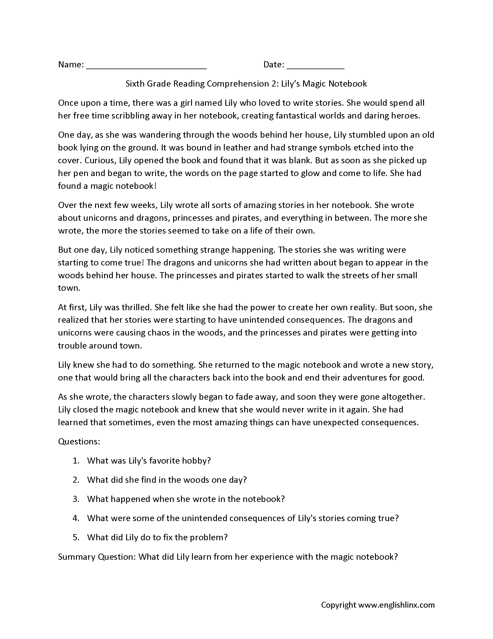 14 6th Grade Language Arts Worksheets Free PDF At Worksheeto