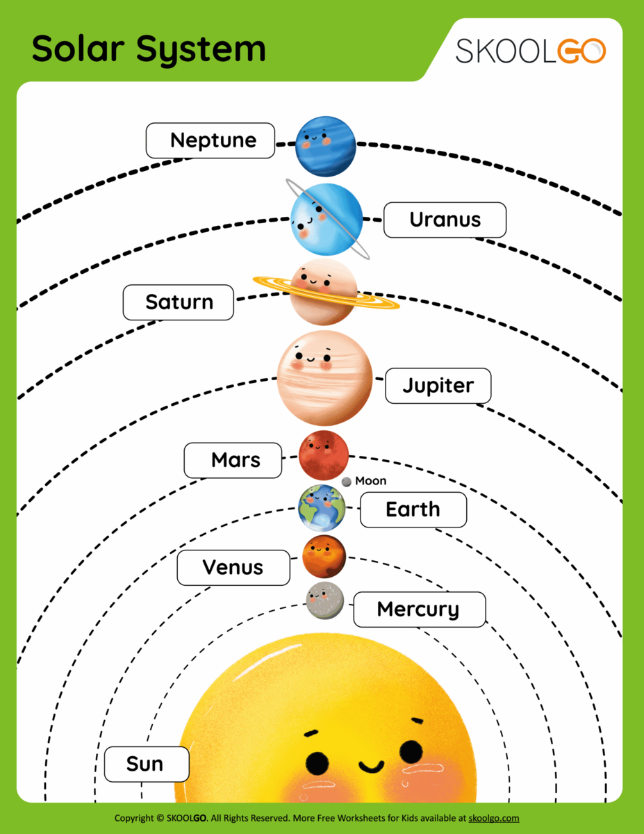 Solar System Free Worksheet SKOOLGO Solar System Free Worksheet SKOOLGO