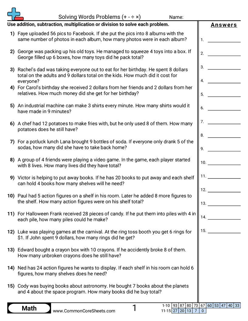 Solving Words Problems Worksheet Download Solving Words Problems Worksheet Download