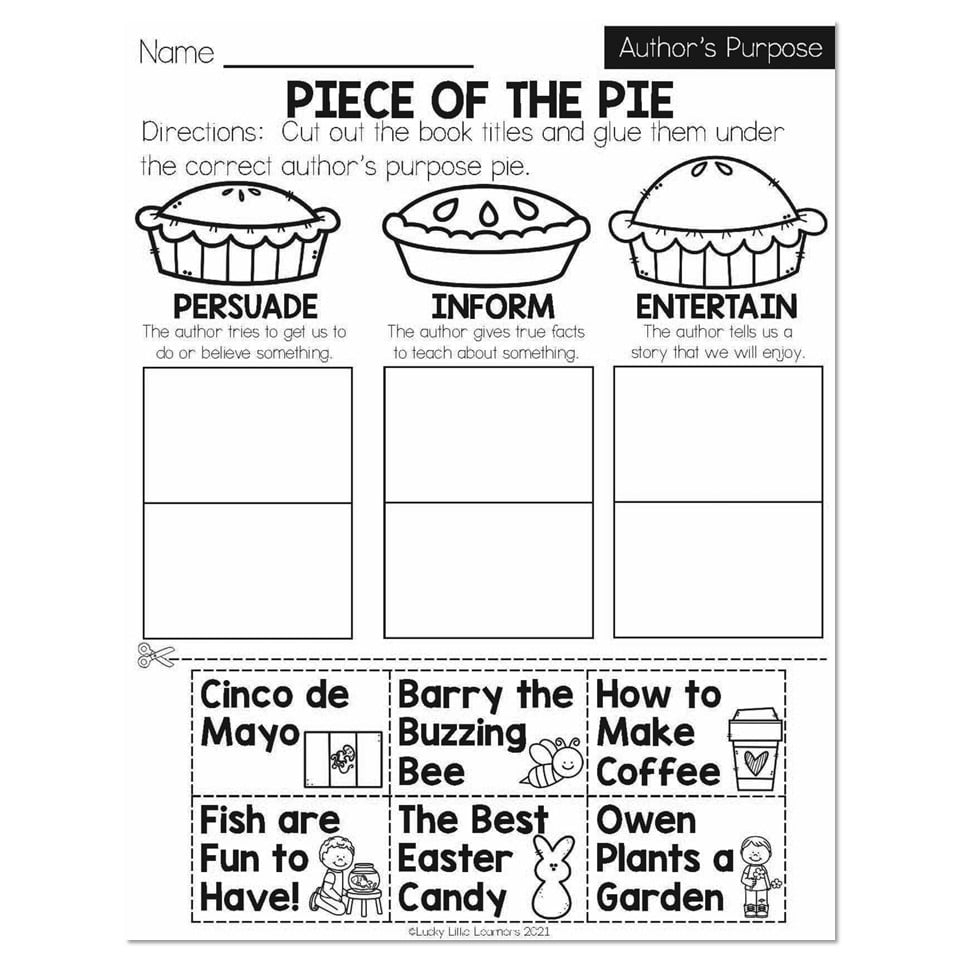 Free Printable Author S Purpose Worksheet Bundle 3 Activities We Are Teachers