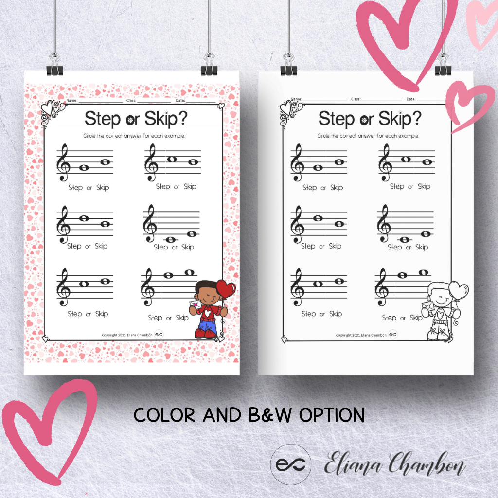 Step Skip And Repeat Valentine s Day Melodic Direction Worksheet Made By Teachers