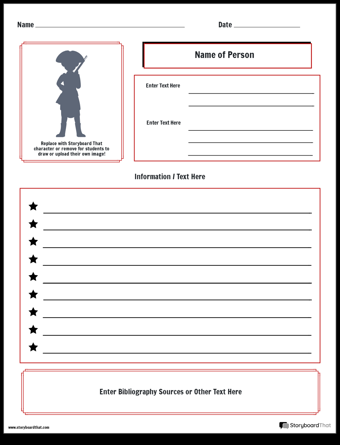 Storyboard That Biography Worksheet Templates