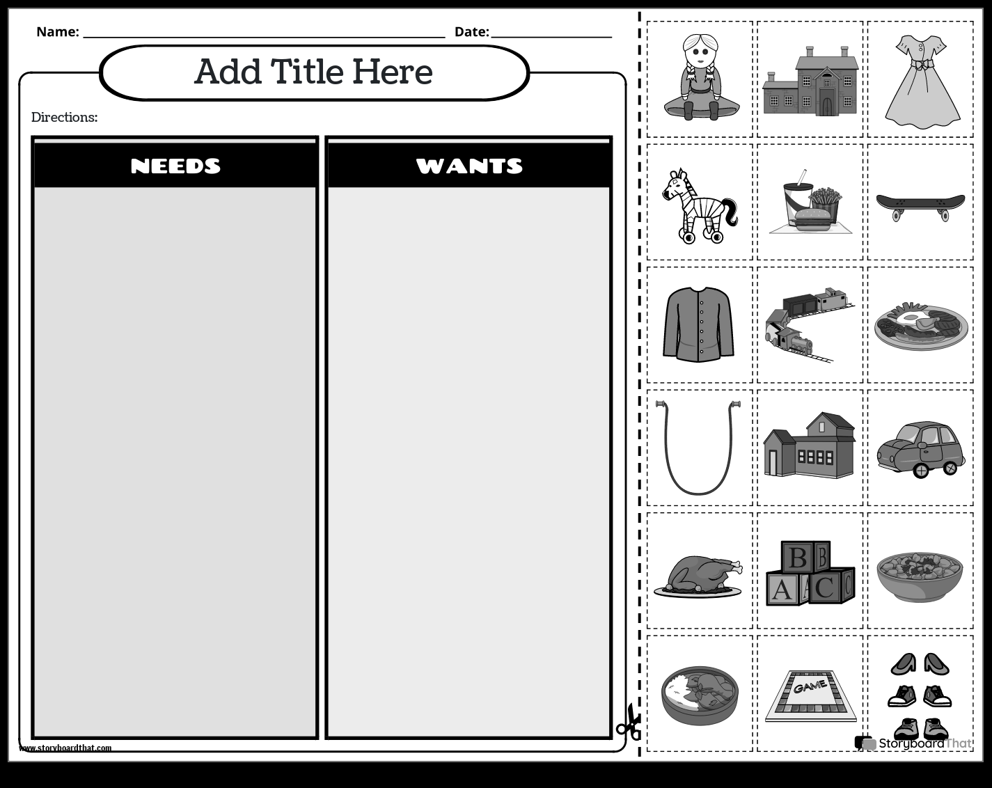 Storyboard That Economics Worksheet Creation