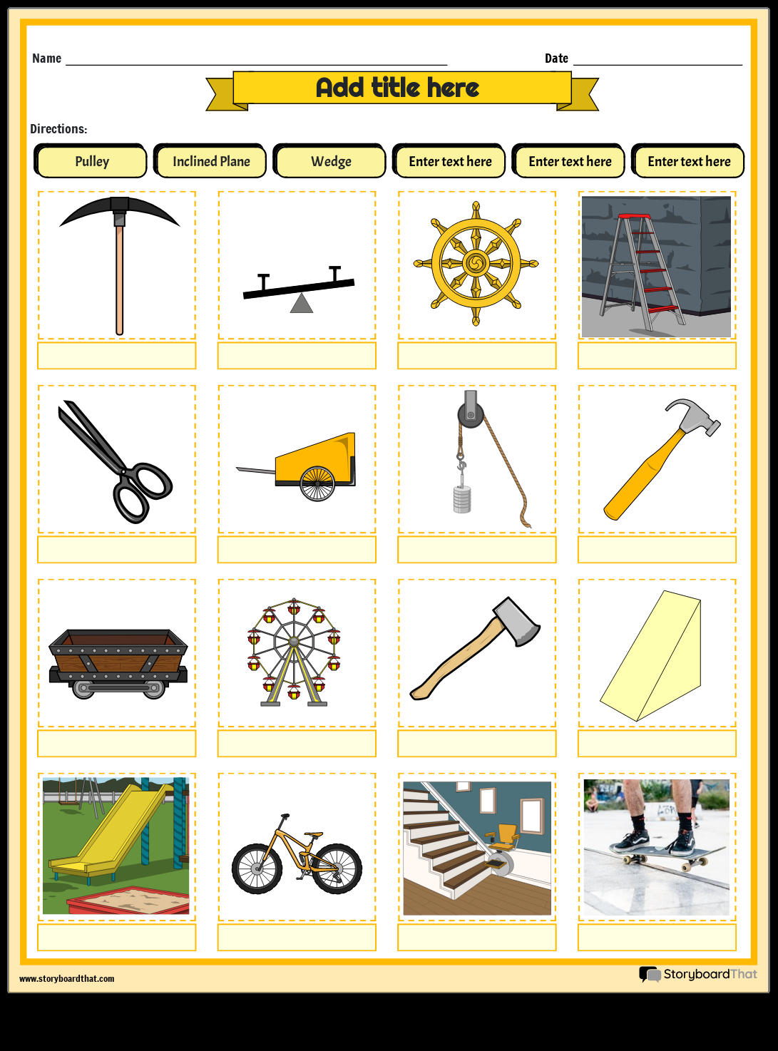 Storyboard That Free Simple Machines Worksheets Printable Simple Machines Worksheets Download