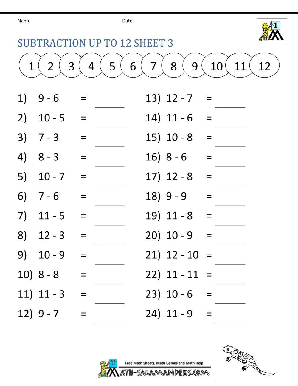 Let S Subtract 1st Grade Math Worksheet Catholic TheCatholicKid