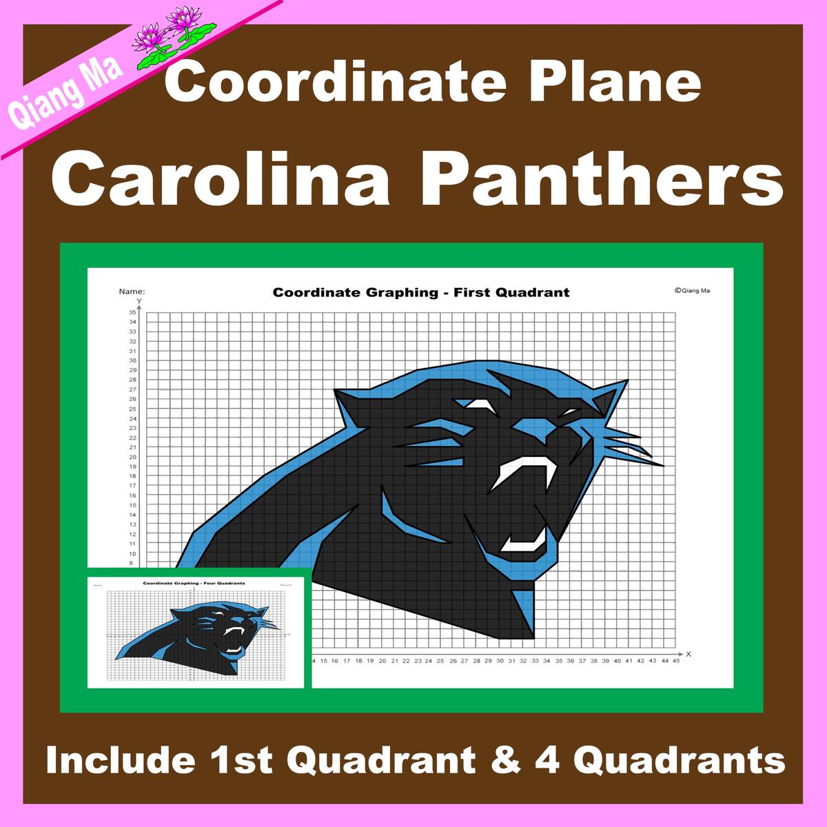 Super Bowl Coordinate Plane Graphing Picture Carolina Panthers Made By Teachers