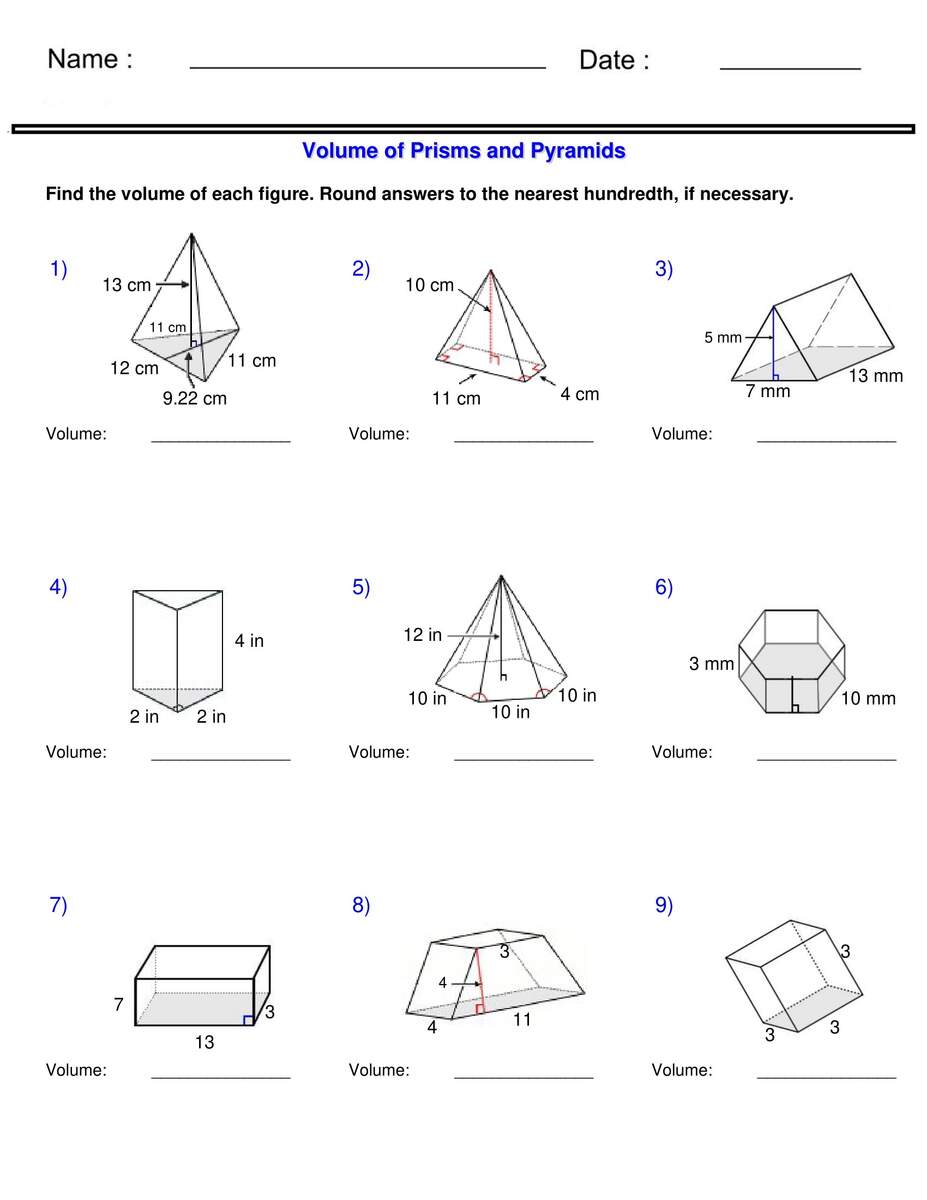 Volume Of Pyramids And Cones Worksheet Fun And Engaging 8th Grade PDF Worksheets Cazoom Math