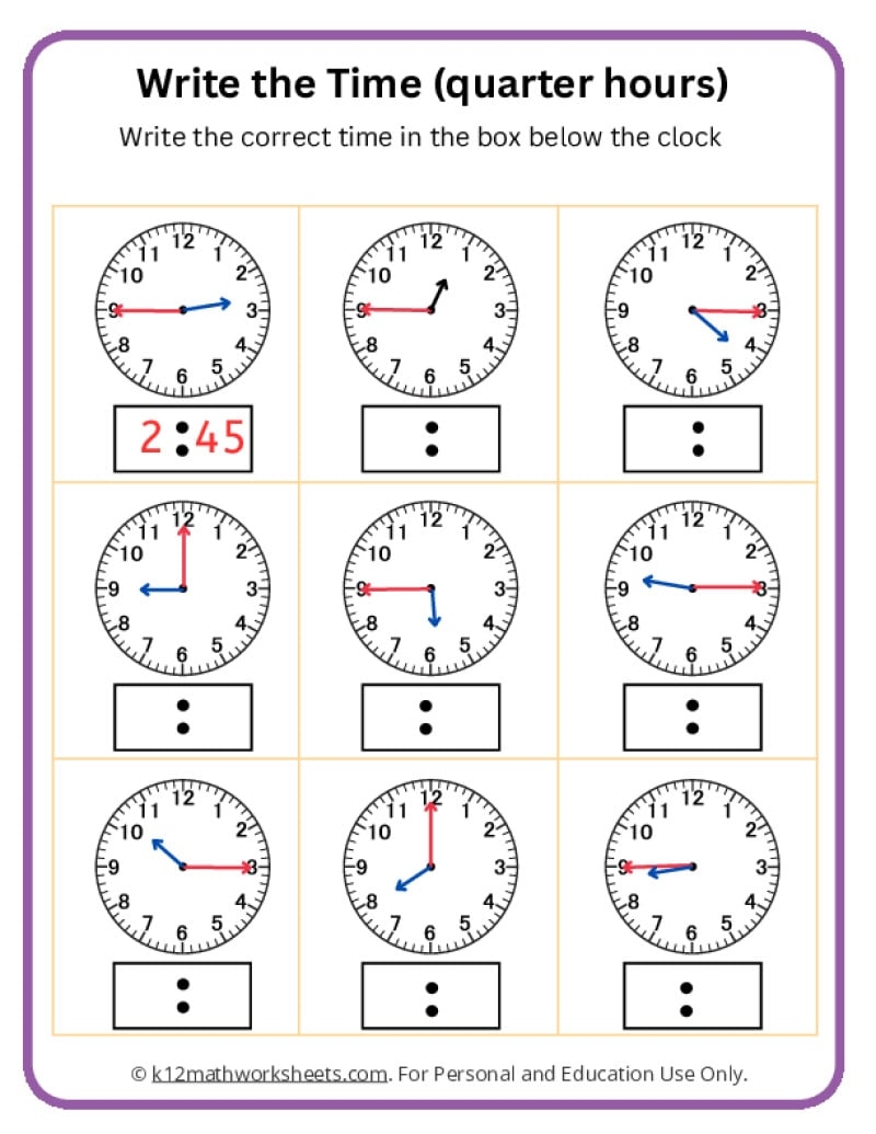 Telling Time Worksheets Telling Time Worksheets