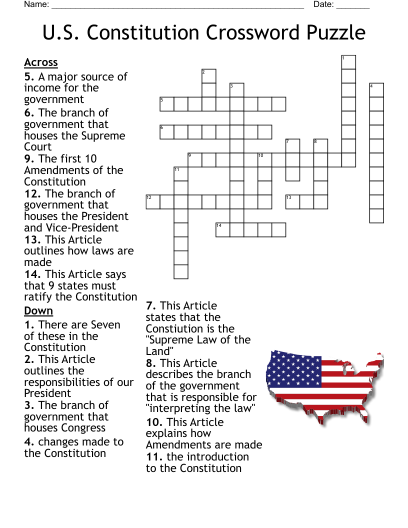 The Constitution Worksheet WordMint