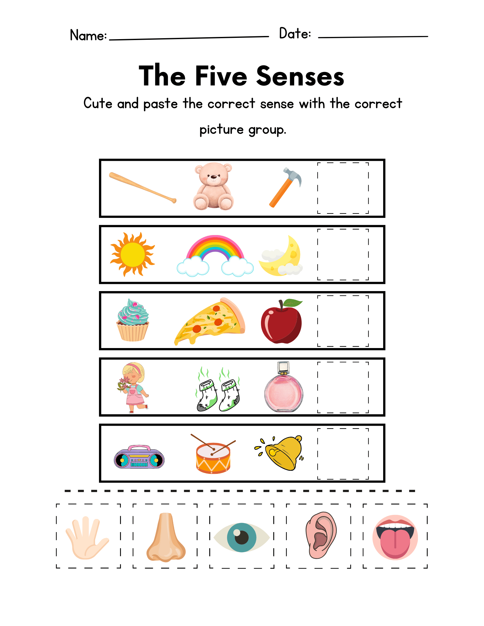 The Five Senses Worksheet Education World Five Senses Worksheet Free For Kindergarten And Grade 1