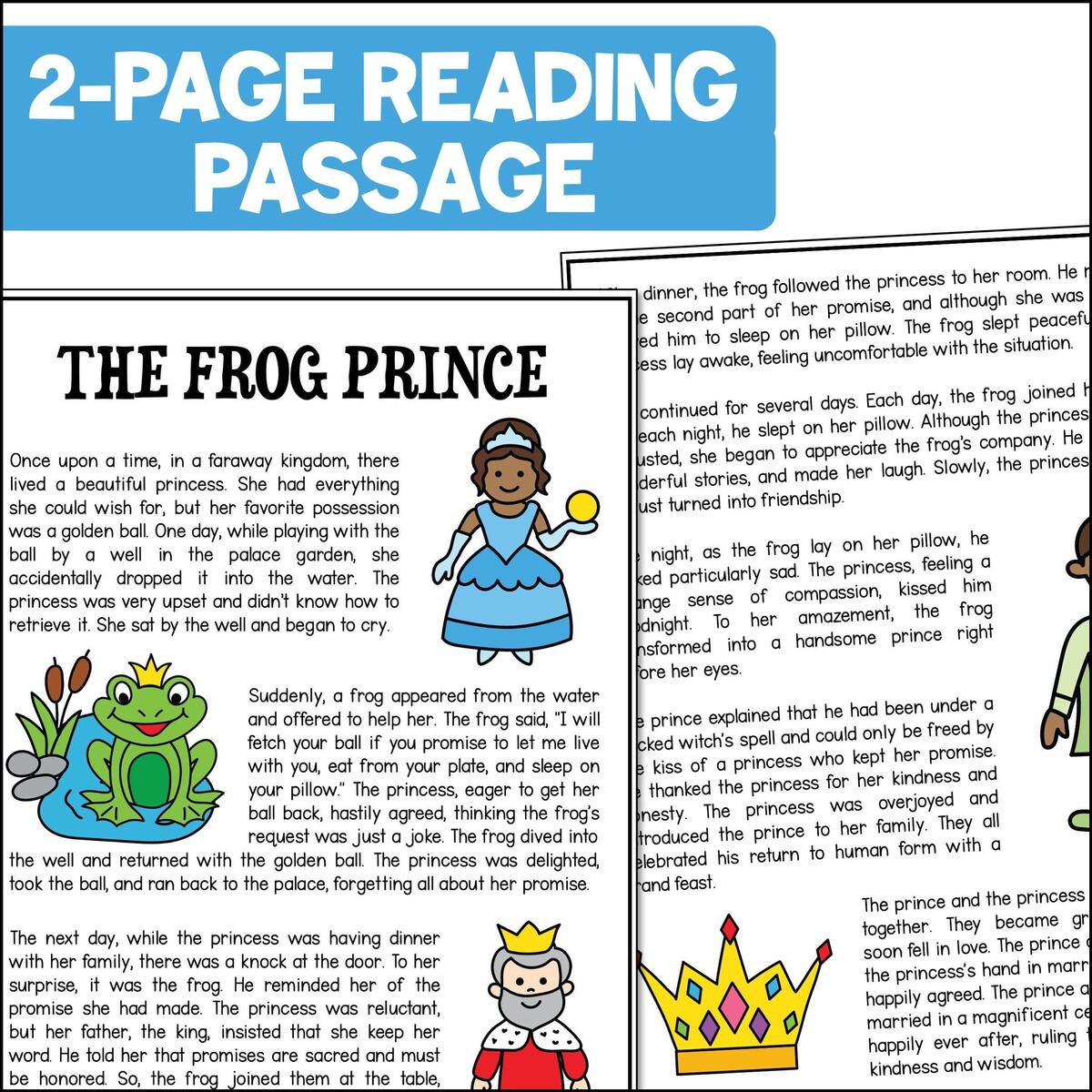 The Frog Prince Activity Pack Homeschool Printables Digital Download Etsy