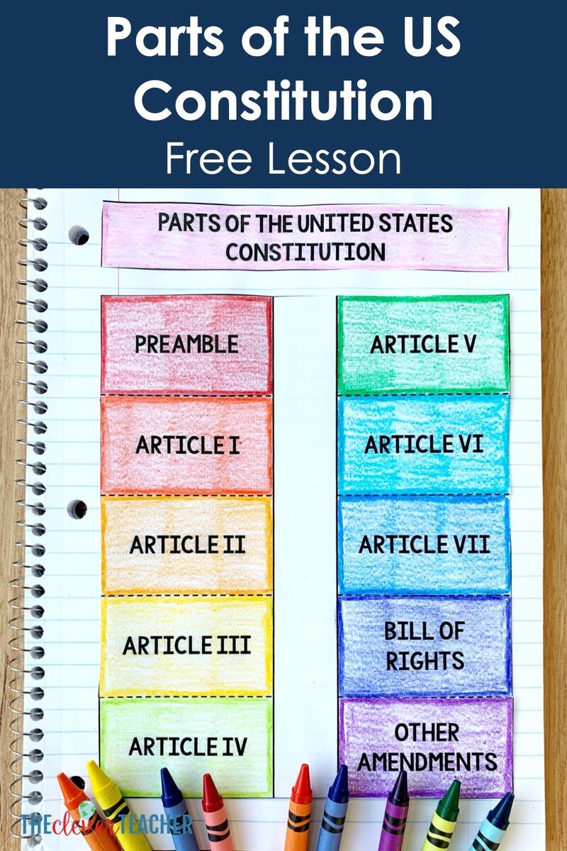 The Parts Of The US Constitution Free Lesson The Clever Teacher The Parts Of The US Constitution Free Lesson The Clever Teacher
