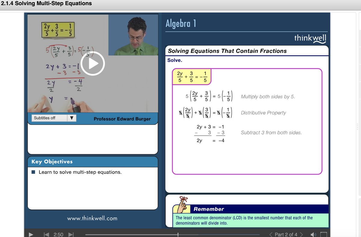 Thinkwell Homeschool Algebra 1 Online Program Review Simply Passionate