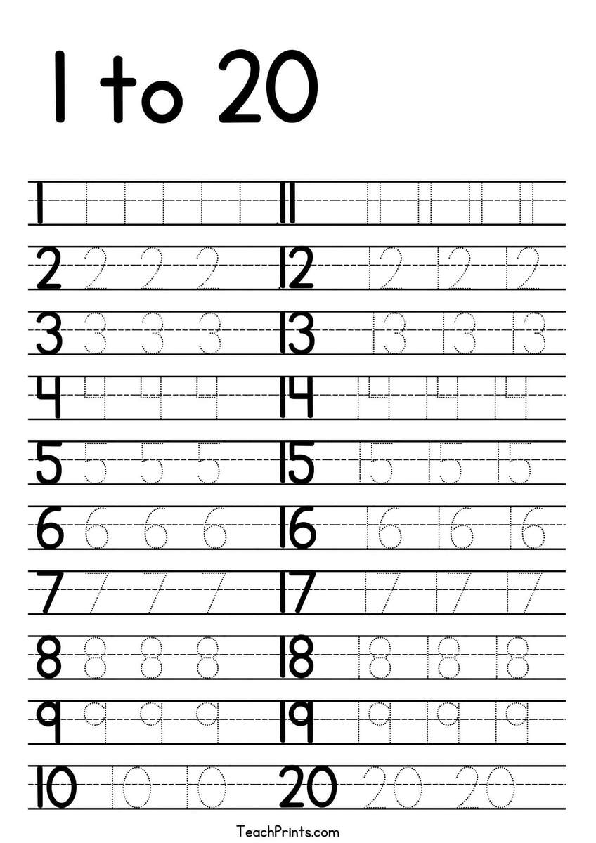 Printable Numbers 1 50 Tracing Worksheets Homeschool Kindergarten PDF Download Etsy