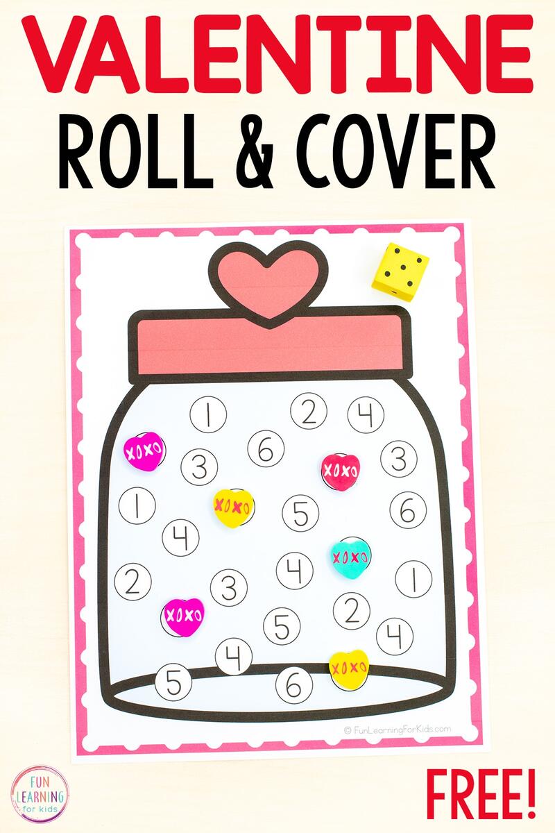 Valentine S Day Roll And Cover The Number Free Printable