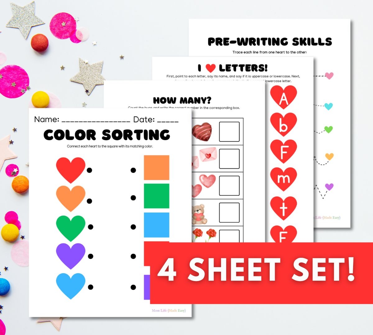 Valentine S Day Worksheets For Preschool Or Kindergarten Mom Life Made Easy Valentine S Day Color By Letter Worksheet Free Printable Digital PDF