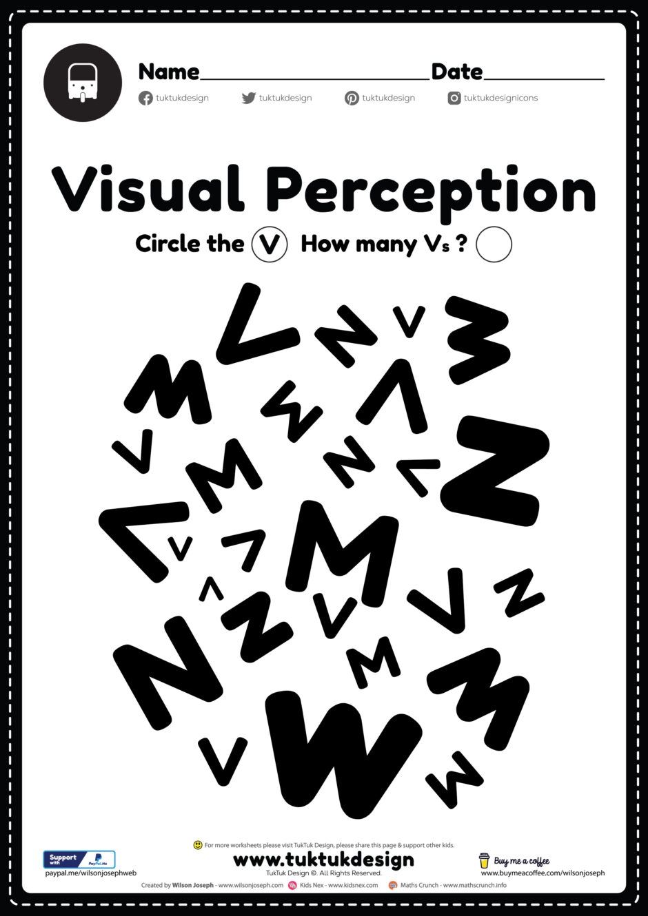 Visual Perceptual Skills Activity Free Printable PDF Visual Perceptual Skills Activity Free Printable PDF