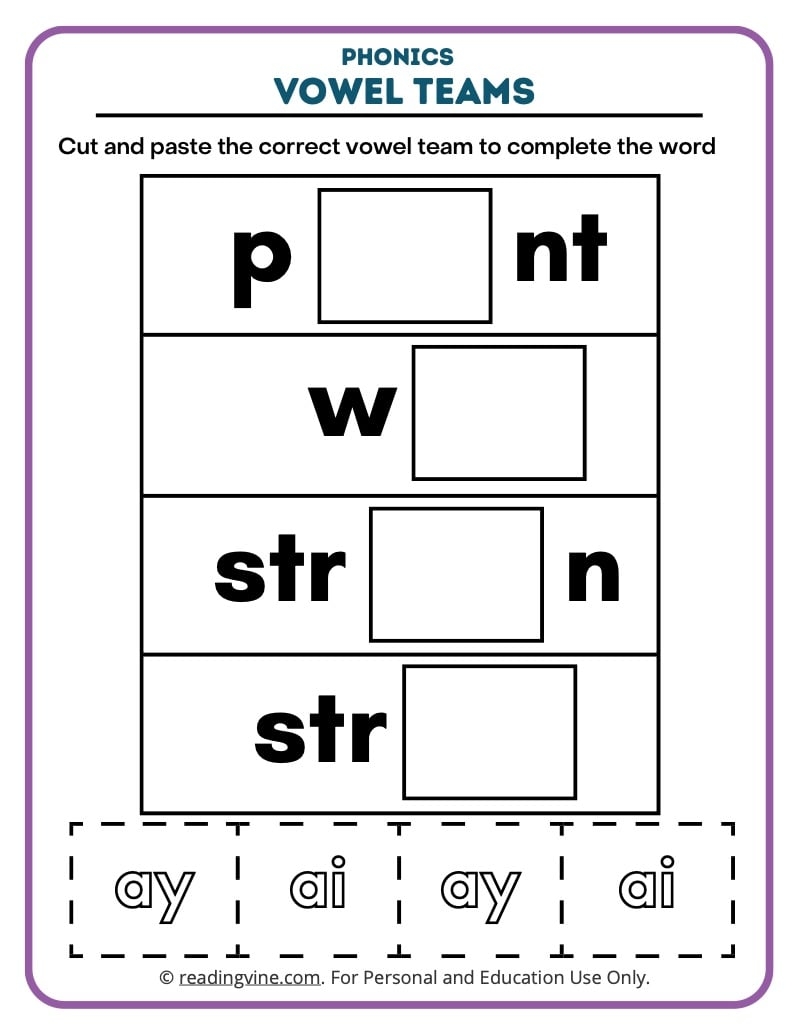 Vowel Teams For Kindergarten 4 Kinder Teachers