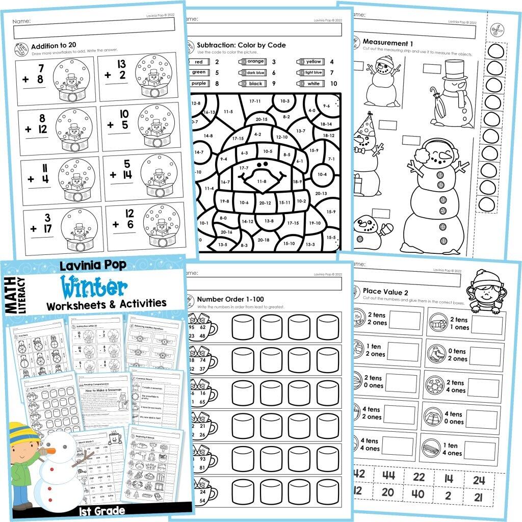 Delighted Winter Theme Activities And Printables For 1st Grade Fun Maths Worksheets Free Transparent PNG Clipart Images Download