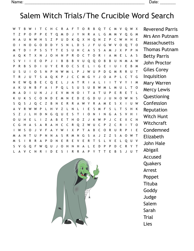 Witchcraft In Salem Crossword WordMint Witchcraft In Salem Crossword WordMint