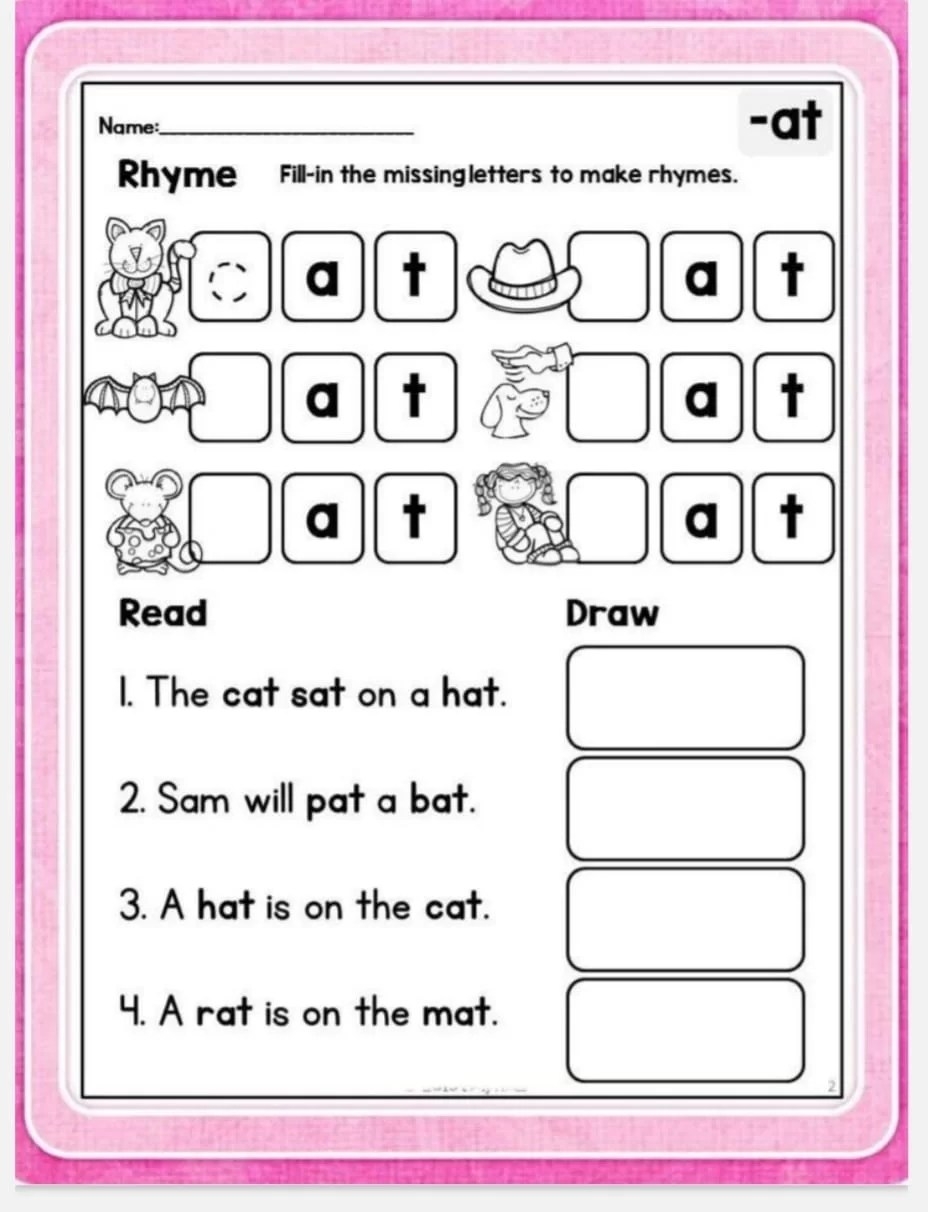 Free Short A Word Family Activity For Kinders Simply Kinder