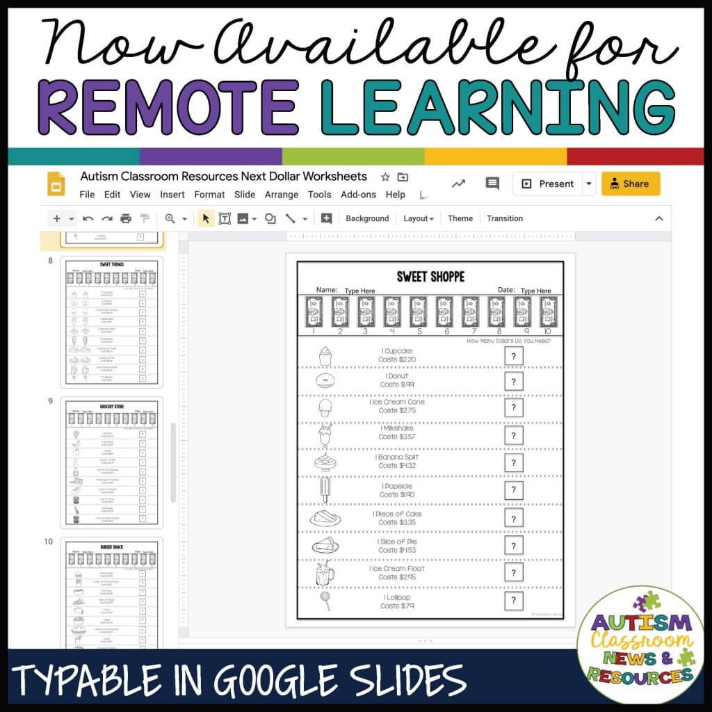 Worksheet Wednesday Next Dollar Worksheets Autism Classroom Resources Next Dollar Up Store Ads Cut Paste Worksheets