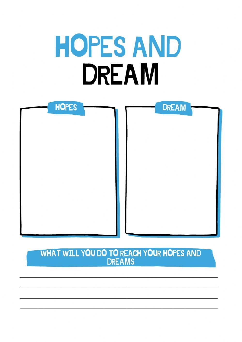 Writing Hopes And Dreams Worksheet Worksheets Library Hopes And Dreams Notes For Students Message To A Students From Parents Etsy