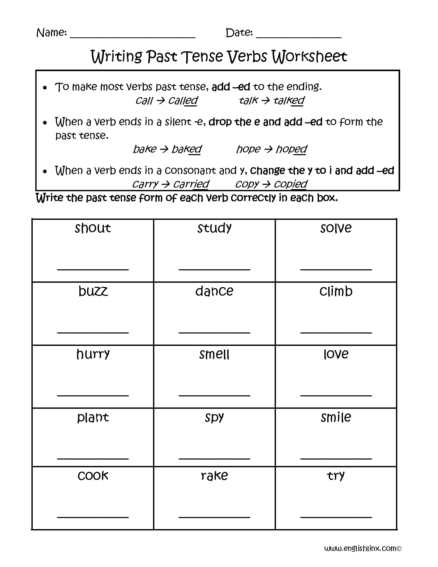 Writing Past Tense Verbs Worksheets Free Printable Grammar Practice Verb Tense Worksheets Examples Definition For Kids