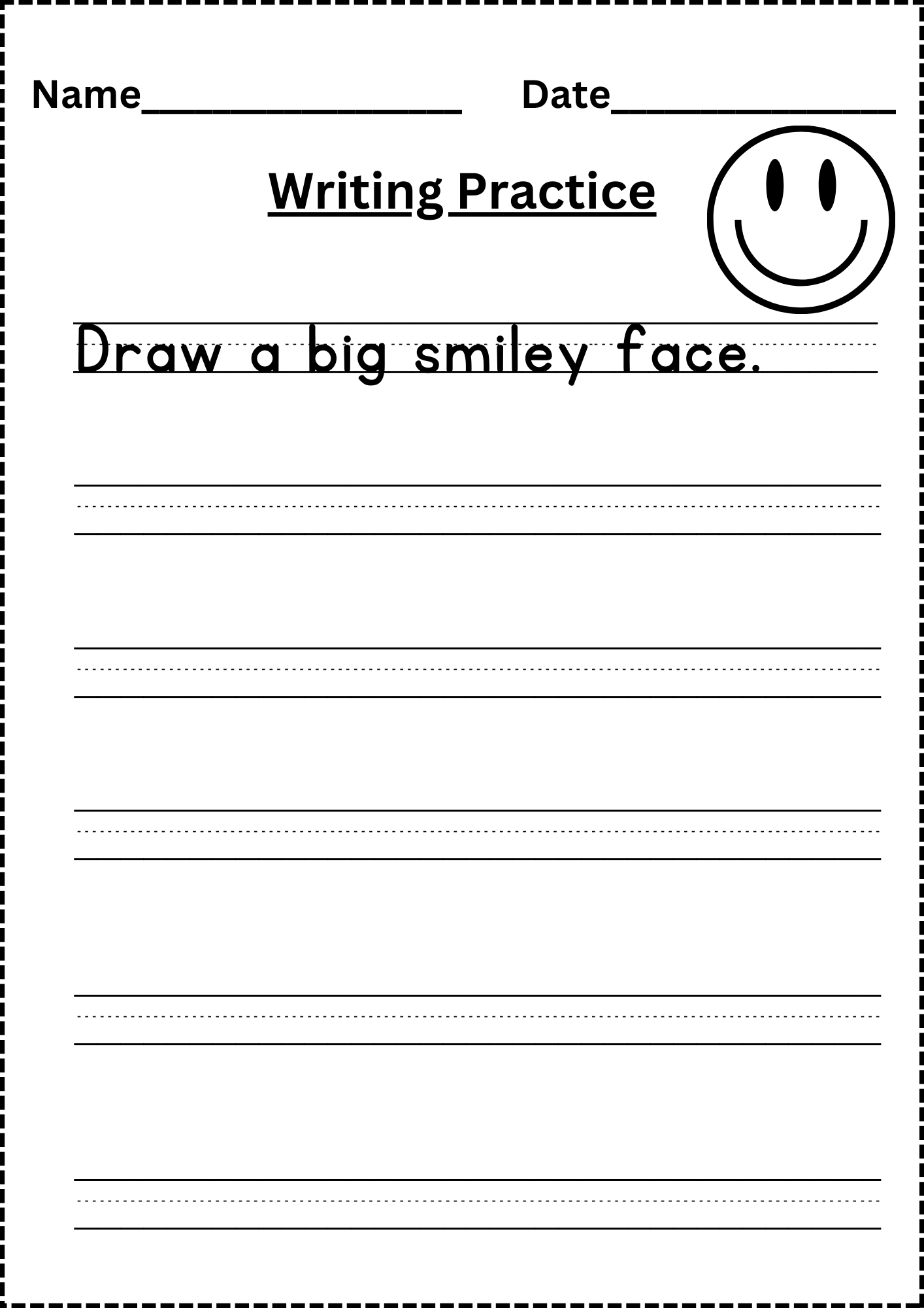 Free Custom Printable Handwriting Worksheet Templates Canva
