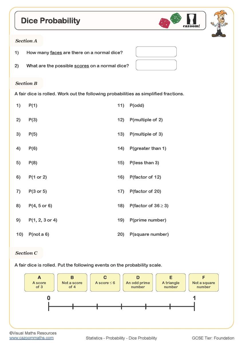 Year 8 Probability Worksheets PDF Printable Worksheets